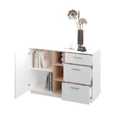 Sideboard "Beatrice" Weiß/Sonoma 127 X 88 Cm Vicco 15 Sideboard "Beatrice" Weiß/Sonoma 127 X 88 Cm Vicco -Möbel Store m4091 07 ol