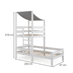 Hausbett "Tom" Weiß 90x200 Cm Vitalispa -Möbel Store m4096 03 ol