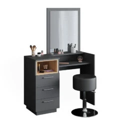 Schminktisch "Beatrice" Anthrazit/Eiche 100 Cm Mit Hocker Vicco -Möbel Store m4107 hs 07 ol