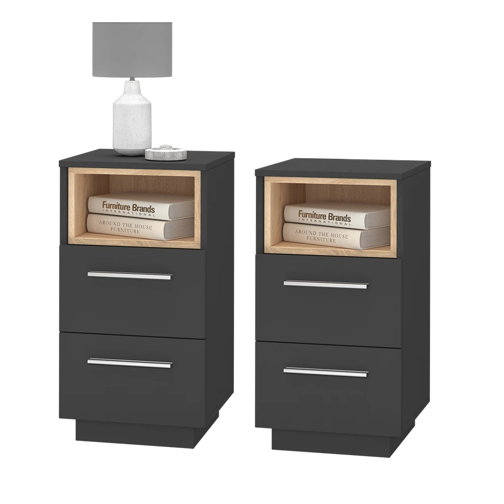 Nachttisch "Beatrice" Anthrazit/Sonoma 36 X 68 Cm 2er Set Vicco 9 Nachttisch "Beatrice" Anthrazit/Sonoma 36 X 68 Cm 2er Set Vicco – Bild 7