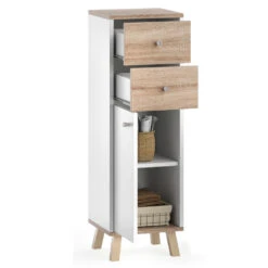 Midischrank "Senyo" Weiß/Sonoma 30 X 95 Cm Mit Schubladen Vicco -Möbel Store m4113 07 ol