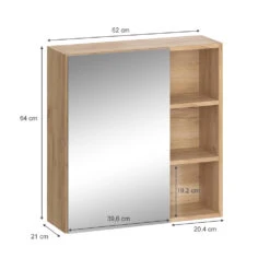 Bad Spiegelschrank "Senyo" Anthrazit/Goldkraft Eiche 62 X 64 Cm Vicco 11 Bad Spiegelschrank "Senyo" Anthrazit/Goldkraft Eiche 62 X 64 Cm Vicco -Möbel Store m4117 03 ol