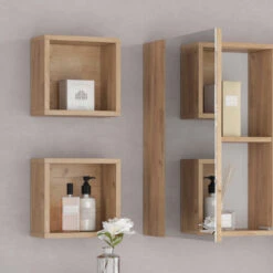 Badschrank "Senyo" Goldkraft Eiche 25 X 25 Cm 2er Set Vicco -Möbel Store m4121 05 ol