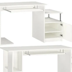 Schreibtisch "Jakob" Weiß 150 X 60.2 Cm Mit Ausziehbarer Tastaturablage Vicco -Möbel Store m4138 06 ol