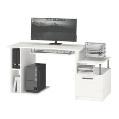 Schreibtisch "Jakob" Weiß 150 X 60.2 Cm Mit Ausziehbarer Tastaturablage Vicco -Möbel Store m4138 07 ol