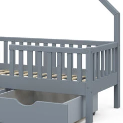 Hausbett "Noemi" Anthrazit 70x140 Cm Mit 2 Schubladen Vitalispa -Möbel Store m4145 2s 06 ol