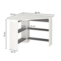 Eckschreibtisch "Arion" Weiß/Anthrazit 90 X 90 Cm Vicco -Möbel Store m4164 03 ol
