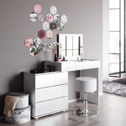 Schminktisch "Lotos" Weiß 117 Cm Mit Hocker Vicco -Möbel Store m4178 hw 04 ol