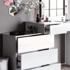 Schminktisch "Lotos" Weiß 117 Cm Mit Hocker Vicco -Möbel Store m4178 hw 05 ol