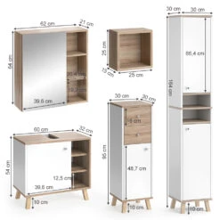 Badmöbel Set "Senyo" Weiß/Sonoma 5 Teile Vicco -Möbel Store m4182 03 ol
