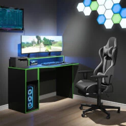 Gaming Tisch "Kron" Grün/Schwarz 130 X 60 Cm Vicco 13 Gaming Tisch "Kron" Grün/Schwarz 130 X 60 Cm Vicco -Möbel Store m4195 04 ol