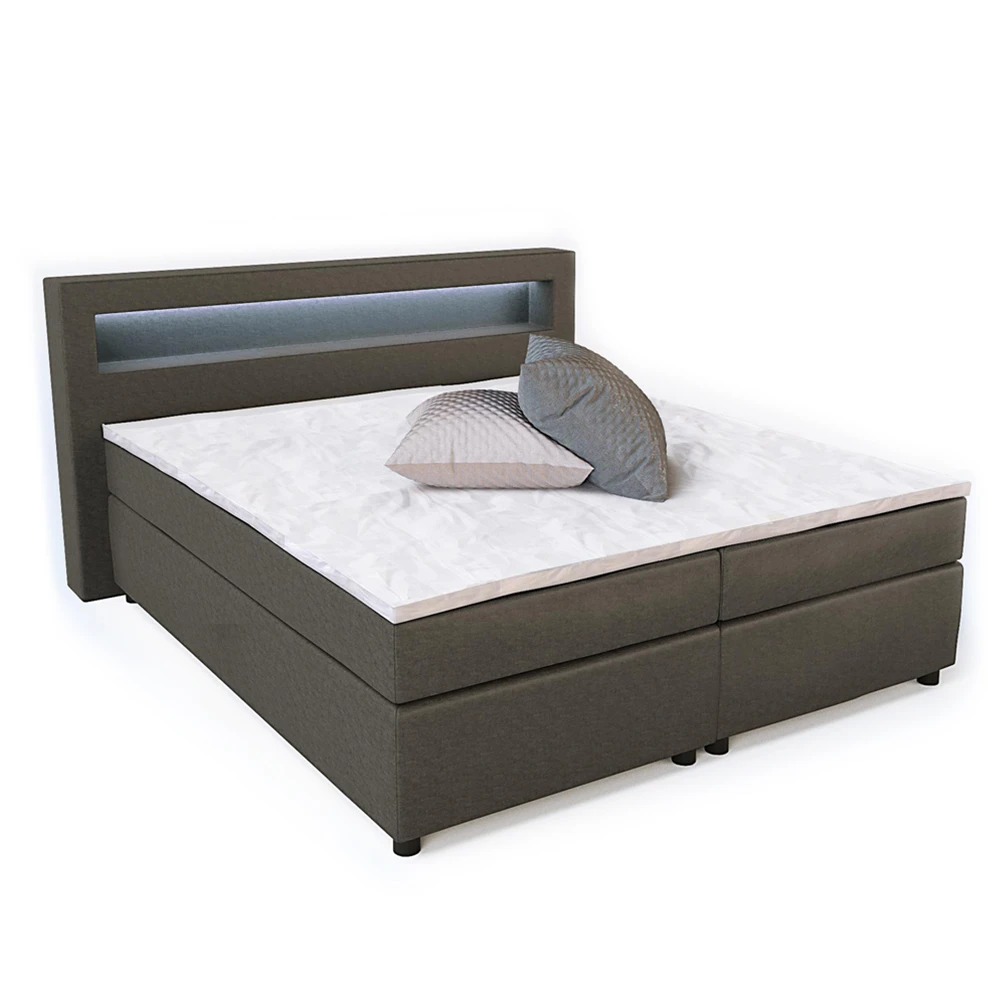 Boxspringbett Grau 200 X 180 Cm Mit LED Beleuchtung Vitalispa 3 Boxspringbett Grau 200 X 180 Cm Mit LED Beleuchtung Vitalispa