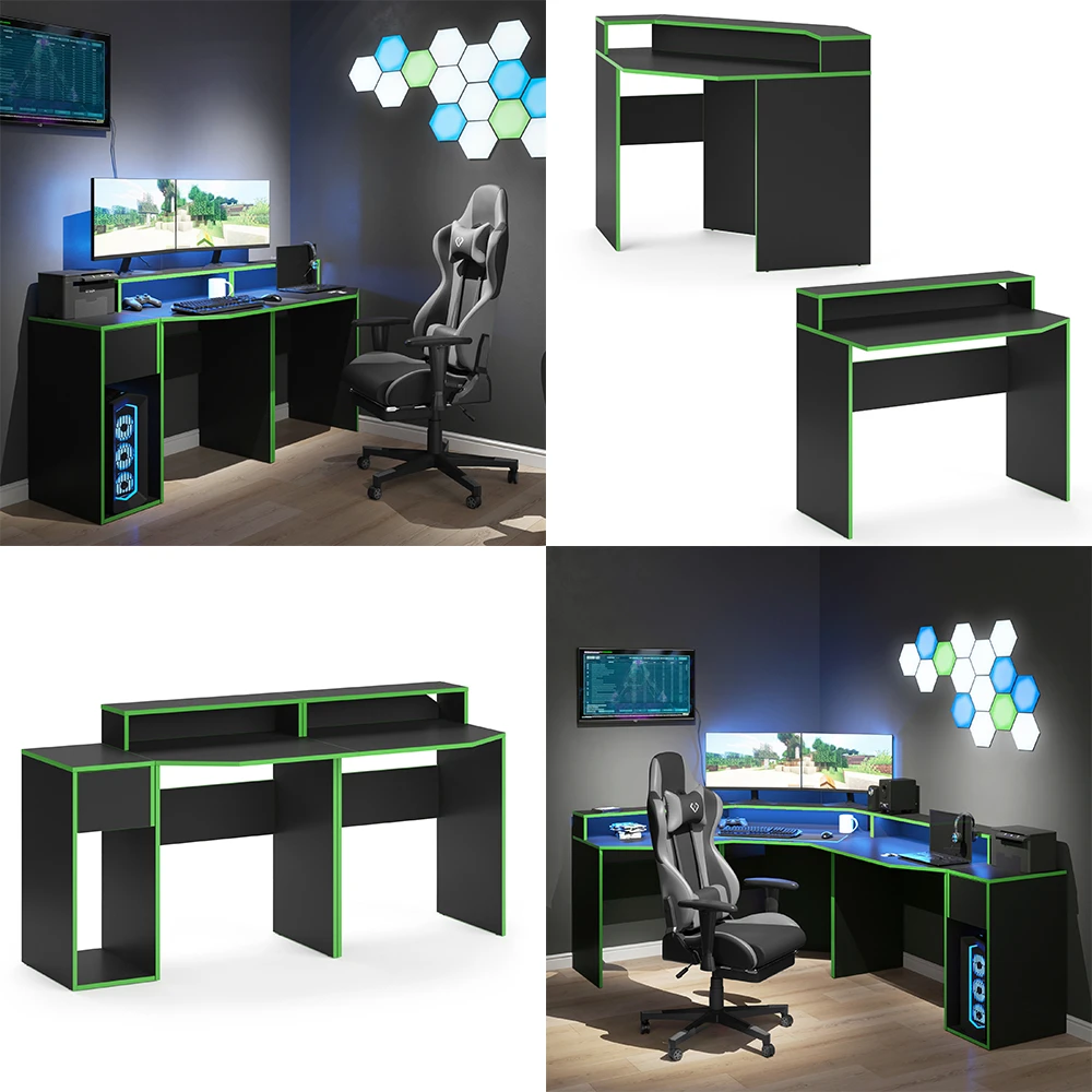 Gaming Tisch "Kron" Grün/Schwarz 170 X 60 Cm Vicco 10 Gaming Tisch "Kron" Grün/Schwarz 170 X 60 Cm Vicco – Bild 8