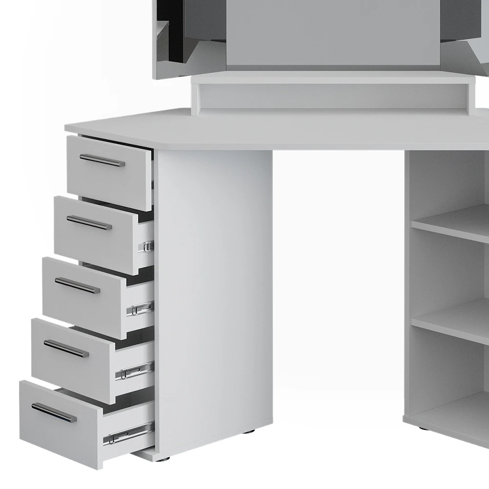 Eckschminktisch "Sofia" Weiß 128 Cm Mit Hocker Vicco 7 Eckschminktisch "Sofia" Weiß 128 Cm Mit Hocker Vicco – Bild 5