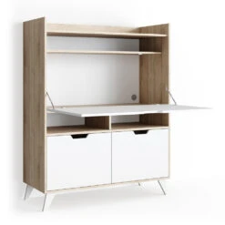 Sekretär Schreibtisch "Berdi" Sonoma/Weiß 110 X 45 Cm Vicco