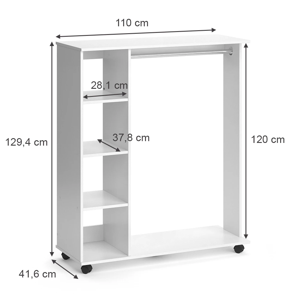 Garderobe "Cosmo" Anthrazit 110 X 129.4 Cm Vicco 5 Garderobe "Cosmo" Anthrazit 110 X 129.4 Cm Vicco – Bild 3