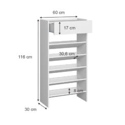 Schuhschrank "Delin" Weiß 60 X 116 Cm Vicco 11 Schuhschrank "Delin" Weiß 60 X 116 Cm Vicco -Möbel Store m4277 03 ol