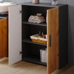 Midischrank "Irma" Anthrazit/Goldkraft Eiche 60 X 81 Cm Vicco 13 Midischrank "Irma" Anthrazit/Goldkraft Eiche 60 X 81 Cm Vicco -Möbel Store m4313 05 ol