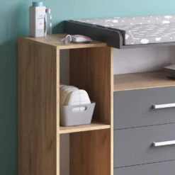 Wickelkommode "Oskar" Goldkraft Eiche/Anthrazit 113 X 100 Cm Vicco -Möbel Store m4326 05 ol