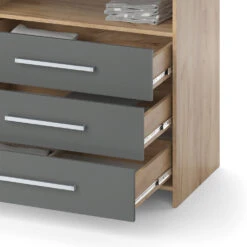 Wickelkommode "Oskar" Goldkraft Eiche/Anthrazit 113 X 100 Cm Vicco -Möbel Store m4326 06 ol