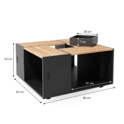 Couchtisch "Anton" Anthrazit/Goldkraft Eiche 80 X 43 Cm Vicco -Möbel Store m4327 03 ol