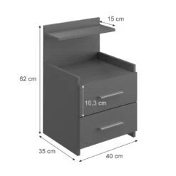 Nachttisch "Alpin" Anthrazit 40 X 62 Cm Vicco -Möbel Store m4339 03 ol