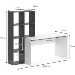 Schreibtisch "Mara" Weiß/Anthrazit 59 X 166.8 Cm Vicco -Möbel Store m4364 03 ol