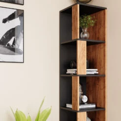 Eckregal "Lio" Goldkraft Eiche/Anthrazit 33.3 X 162.2 Cm Vicco -Möbel Store m4380 05 ol