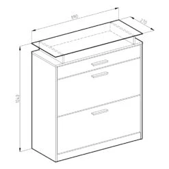 Schuhkipper "Alex" Schwarz Hochglanz 89 X 104 Cm Vicco -Möbel Store m4386 03 ol