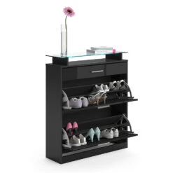 Schuhkipper "Alex" Schwarz Hochglanz 89 X 104 Cm Vicco -Möbel Store m4386 07 ol