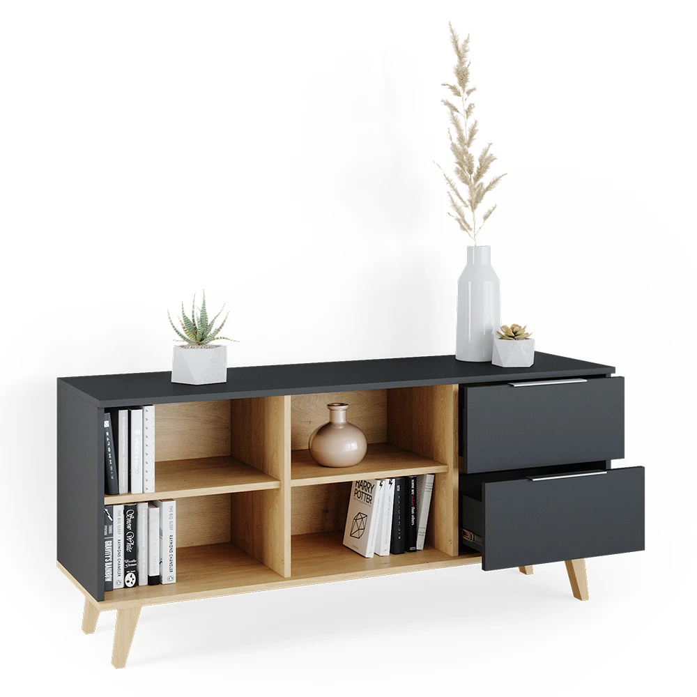 Lowboard "Nautica" Anthrazit/Buche 134 X 61 Cm Vicco 9 Lowboard "Nautica" Anthrazit/Buche 134 X 61 Cm Vicco – Bild 7