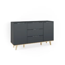Sideboard "Nautica" Anthrazit/Buche 138 X 82 Cm Vicco