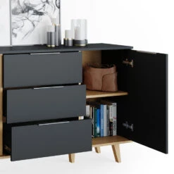 Sideboard "Nautica" Anthrazit/Buche 138 X 82 Cm Vicco -Möbel Store m4394 06 ol