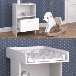 Wickelkommode "Leo" Weiß 60 X 103 Cm Mit Schublade Vicco 14 Wickelkommode "Leo" Weiß 60 X 103 Cm Mit Schublade Vicco -Möbel Store m4397 05 ol