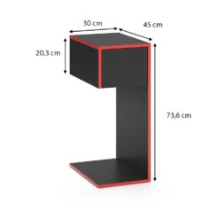 Gaming Tisch "Kron" Rot/Schwarz 30 X 45 Cm Vicco -Möbel Store m4422 03 ol