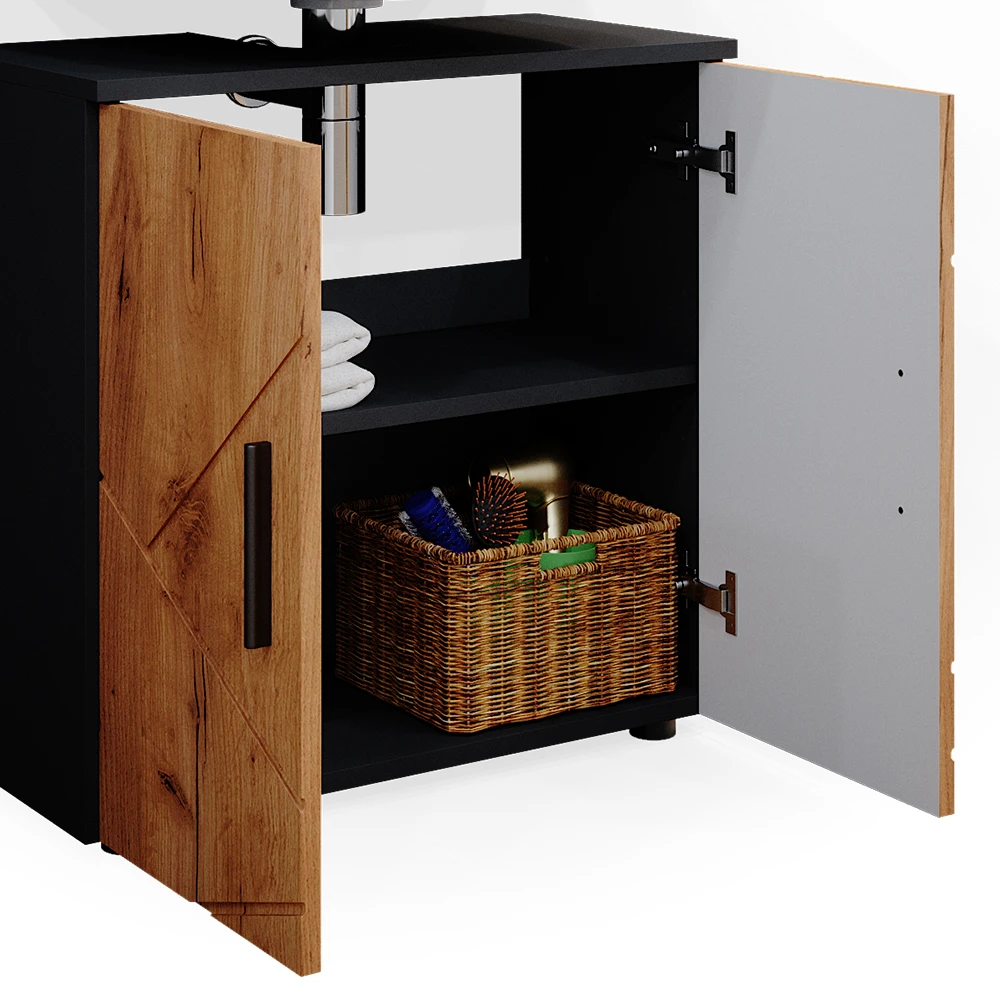 Badmöbel Set "Irma" Anthrazit/Eiche 2 Teile, Unterschrank 60 Cm Vicco 8 Badmöbel Set "Irma" Anthrazit/Eiche 2 Teile, Unterschrank 60 Cm Vicco – Bild 6