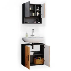 Badmöbel Set "Irma" Anthrazit/Eiche 2 Teile, Unterschrank 60 Cm Vicco 15 Badmöbel Set "Irma" Anthrazit/Eiche 2 Teile, Unterschrank 60 Cm Vicco -Möbel Store m4427 07 ol