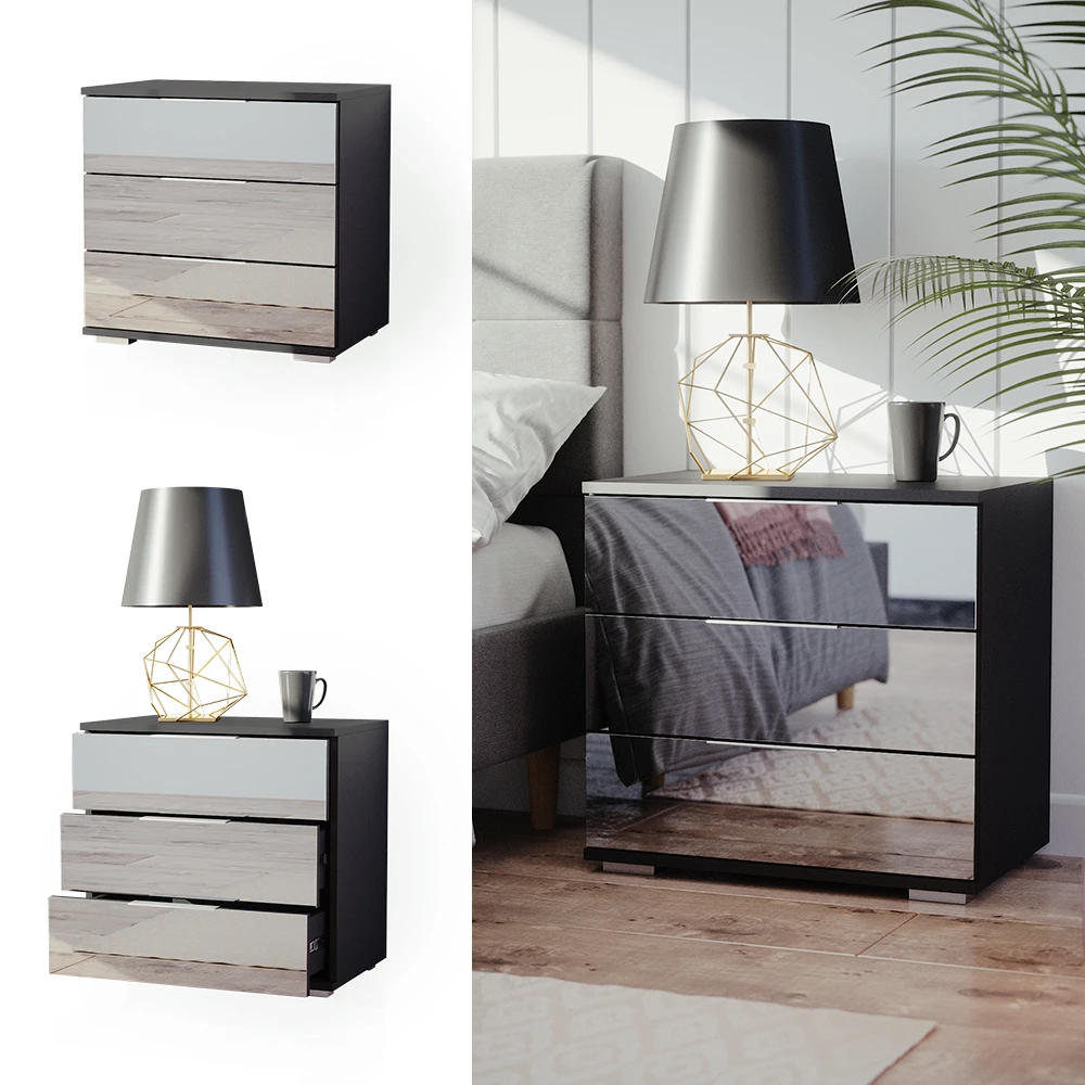 Nachttisch "Lino" Schwarz Vicco 4 Nachttisch "Lino" Schwarz Vicco – Bild 2