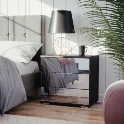 Nachttisch "Lino" Schwarz Vicco 12 Nachttisch "Lino" Schwarz Vicco -Möbel Store m4436 04 ol