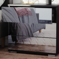 Nachttisch "Lino" Schwarz Vicco 13 Nachttisch "Lino" Schwarz Vicco -Möbel Store m4436 05 ol