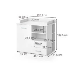 Wickelkommode "Lea" Weiß 102.2 X 102.5 Cm Vicco -Möbel Store m4439 03 ol