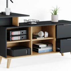 Schreibtisch "Nautica" Anthrazit/Buche 138 X 60 Cm Mit Schubladen, XXL Vicco -Möbel Store m4462 06 ol