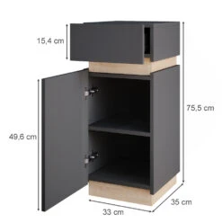 Midischrank "Gloria" Anthrazit/Sonoma 33 X 75.5 Cm Vicco -Möbel Store m4475 03 ol