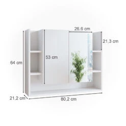 Bad Spiegelschrank "Elira" Weiß 80.2 X 64 Cm Vicco -Möbel Store m4517 03 ol