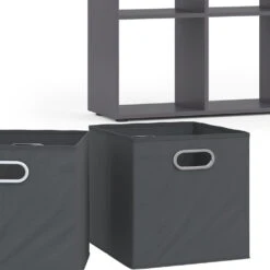 Raumteiler "Scutum" Grau 72 X 143 Cm Mit 4 Faltboxen Vicco -Möbel Store m4525 fb1737 06 ol