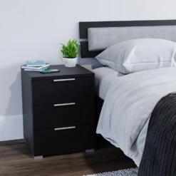 Nachttisch "Florenz" Schwarz 46 X 60 Cm 2er Set Vitalispa -Möbel Store m456 04 ol