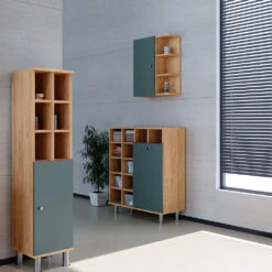 Badschrank "Fynn" Grün/Goldkraft Eiche 78.4 X 91.6 Cm Vicco 12 Badschrank "Fynn" Grün/Goldkraft Eiche 78.4 X 91.6 Cm Vicco -Möbel Store m4744 04 ol