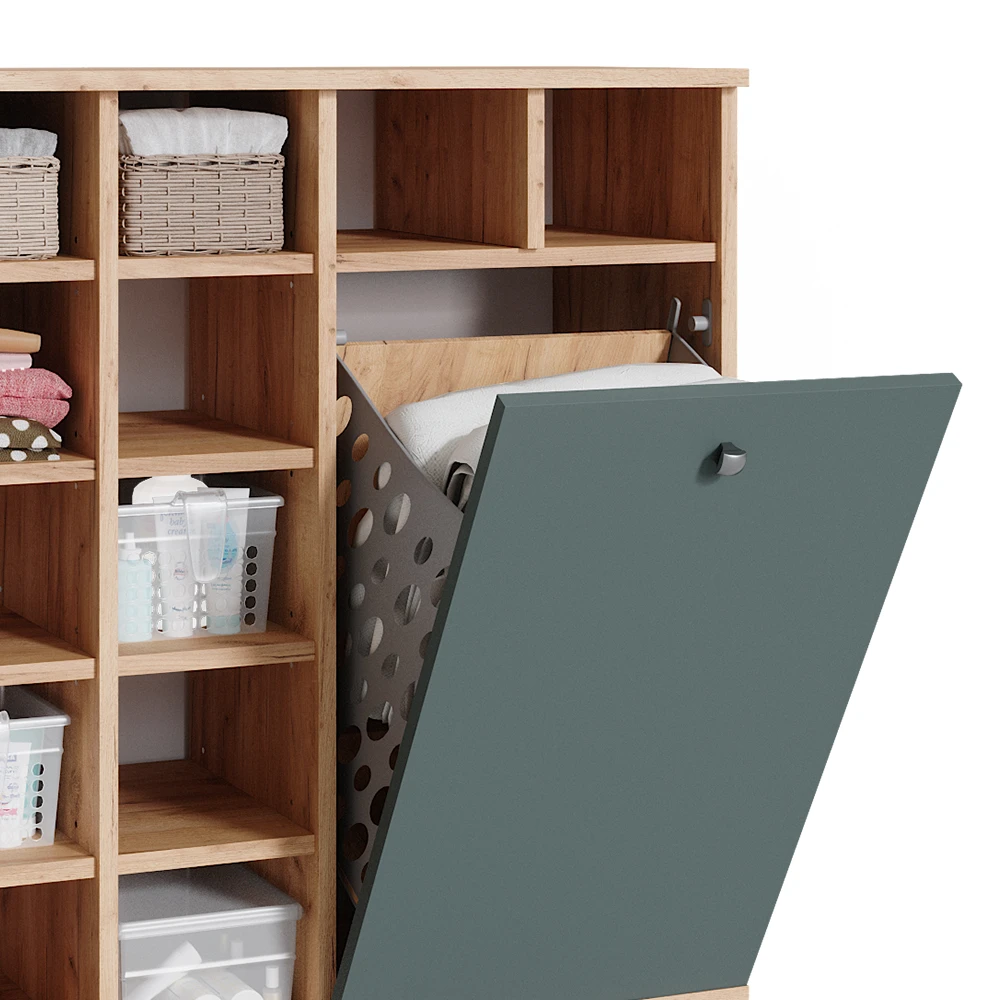 Badschrank "Fynn" Grün/Goldkraft Eiche 78.4 X 91.6 Cm Vicco 8 Badschrank "Fynn" Grün/Goldkraft Eiche 78.4 X 91.6 Cm Vicco – Bild 6