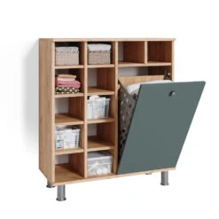 Badschrank "Fynn" Grün/Goldkraft Eiche 78.4 X 91.6 Cm Vicco 15 Badschrank "Fynn" Grün/Goldkraft Eiche 78.4 X 91.6 Cm Vicco -Möbel Store m4744 07 ol