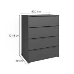 Sideboard "Ruben" Anthrazit 80 X 101.6 Cm Vicco -Möbel Store m4752 03 ol